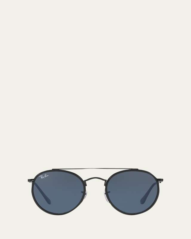 Monochromatic Round Metal Sunglasses, 51MM